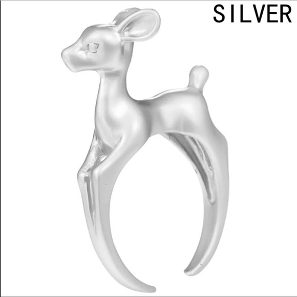 Dear Fawn Jewelry - Deer Fawn Reindeer Bambi adjustable New SilverRing